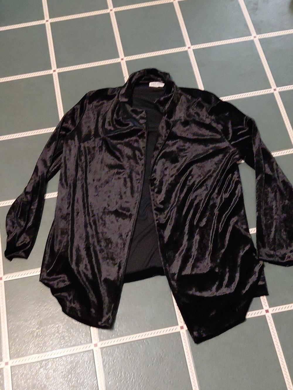 Giorgio Armani Black Velvet Open-Front Jacket